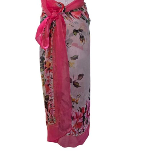 Maryan Mehlhorn Lidea Charmline Pareo Rose Floral Silk Sarong - Picture 2 of 4